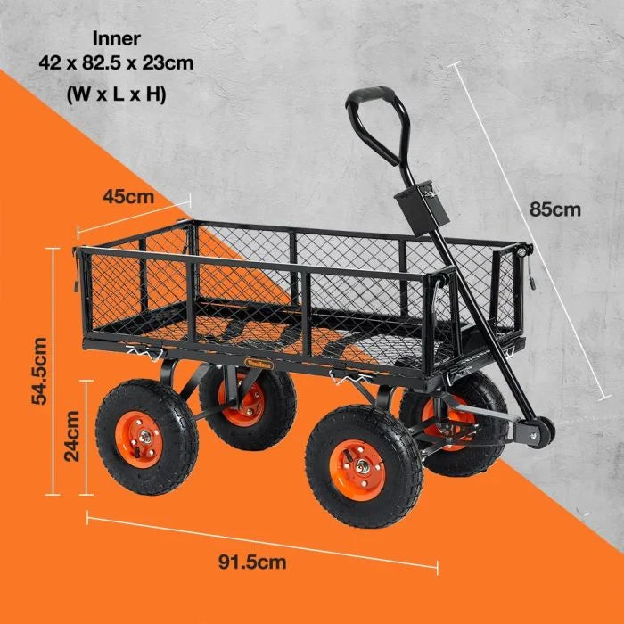 Vonhaus 85L Garden Cart Trolley