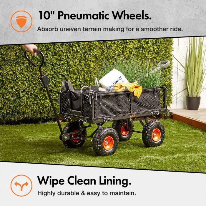 Vonhaus 85L Garden Cart Trolley